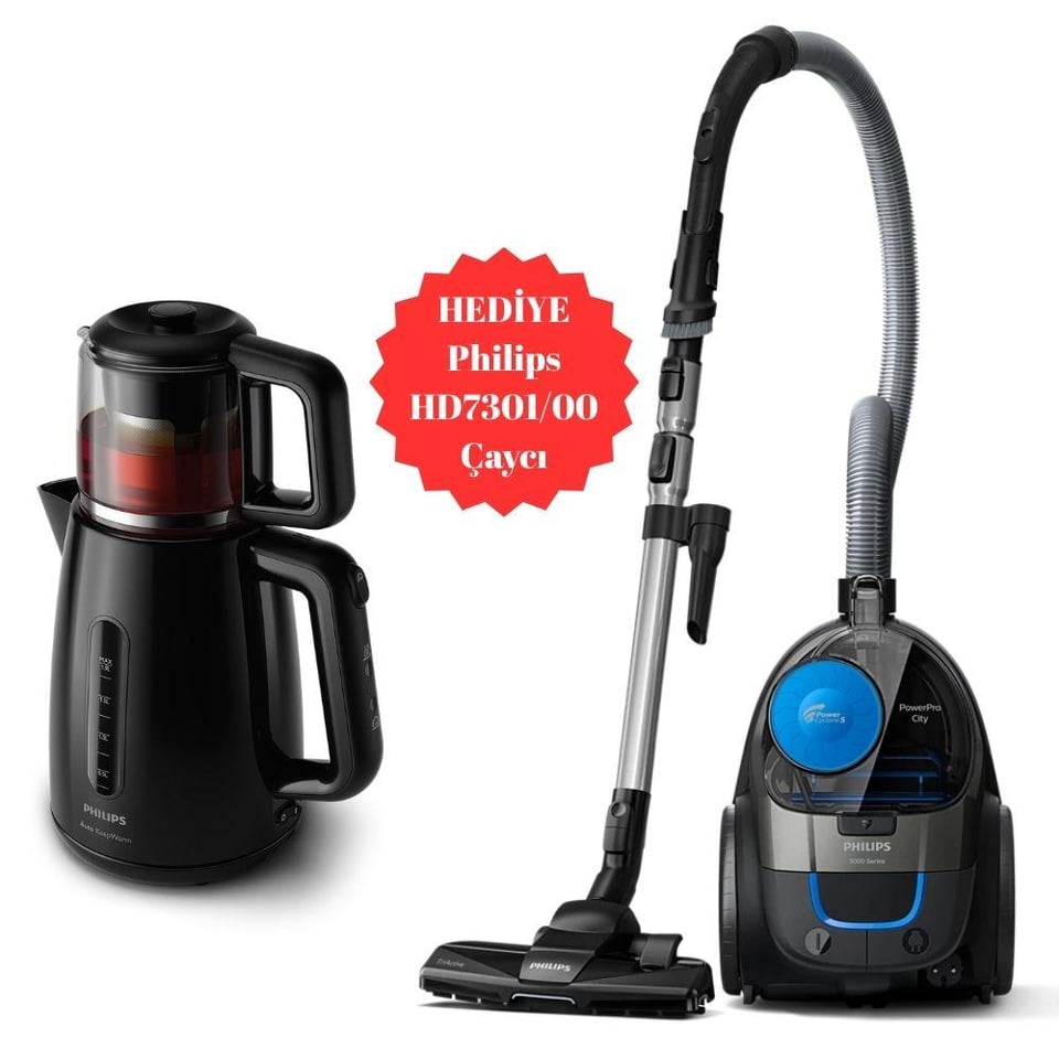 Philips 6706020 Hediyeli Ürün (FC9332/07 Elektrik Süpürgesi+HD7301/00 Çaycı)