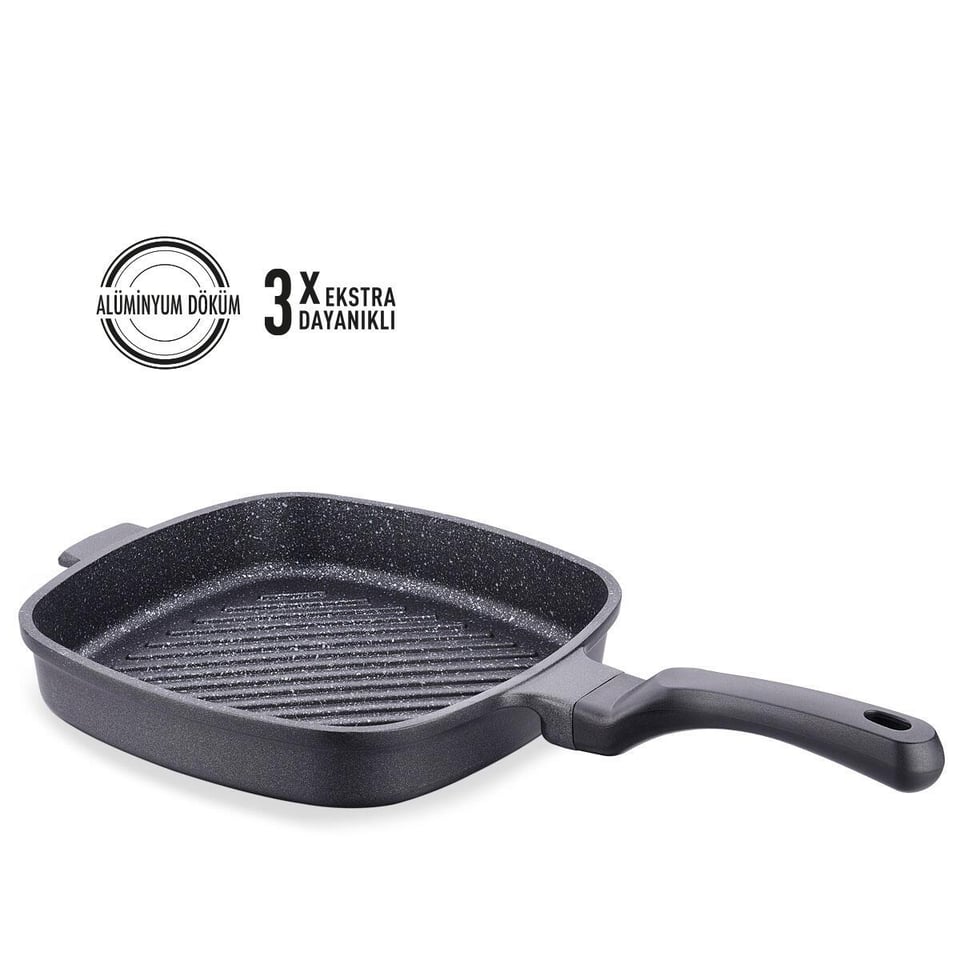 Korkmaz A2585 Casterra Kare Döküm Tava 26x26x4,5