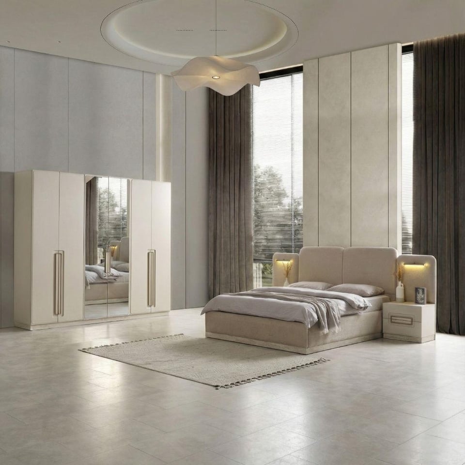 Yatak Odası Takımı Bernido Akkor Bazalı Yatak Odası Takımı (Bazasız Karyola)