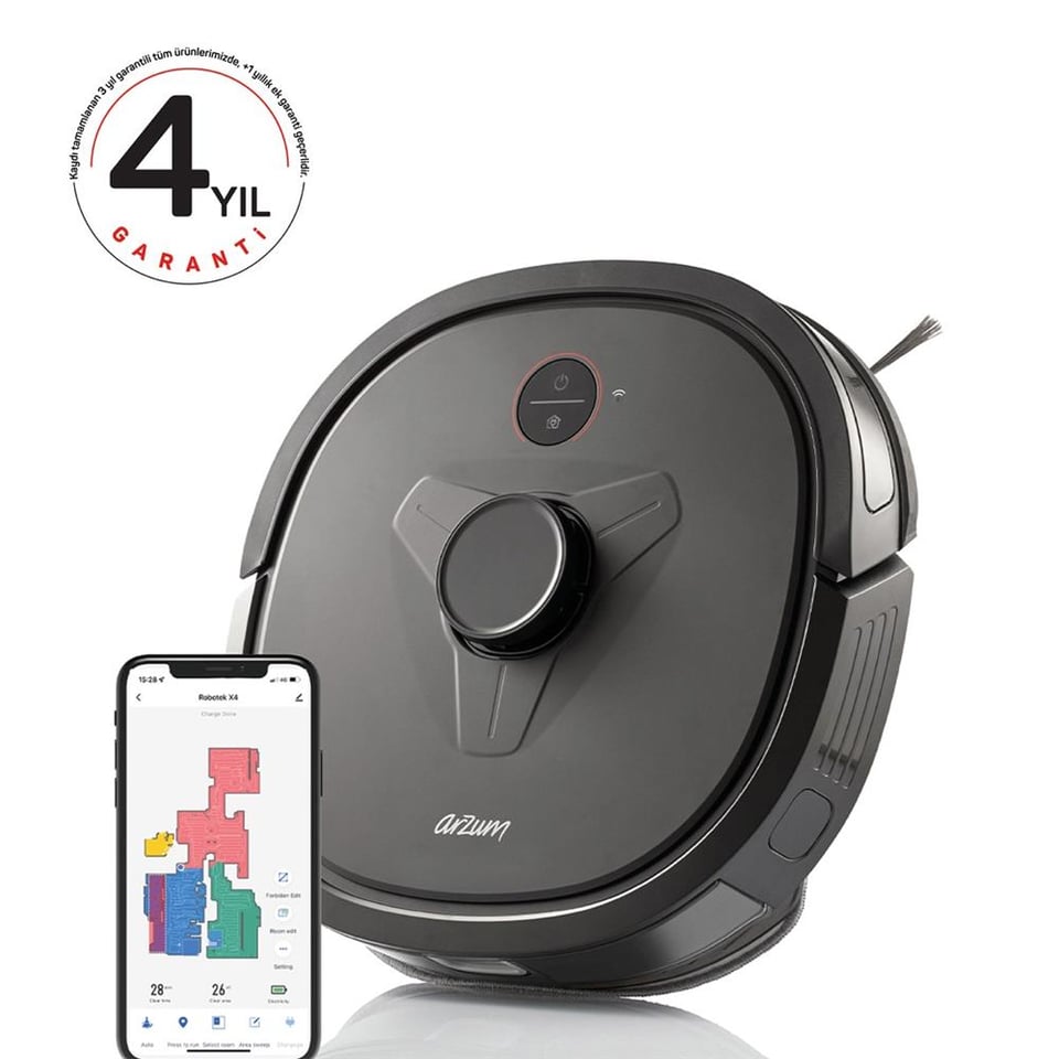 Arzum AR4304 Robotek X4 Lds Akıllı Robot Süpürge