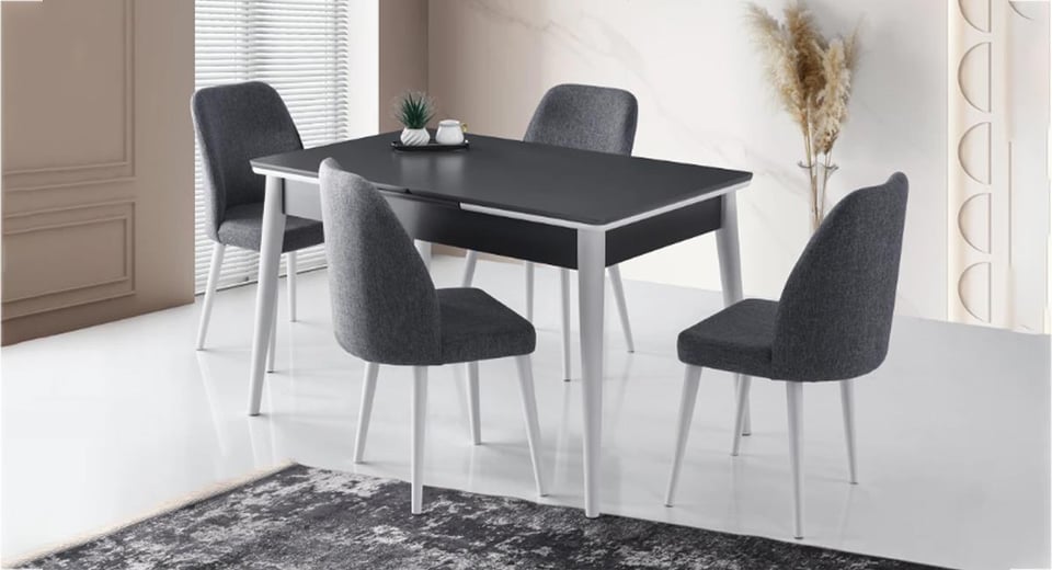 Sigma Masa Takımı (SG-992 Sigma Masa Antrasit/4 Ad.LU-616 Luna Sandalye V-42)