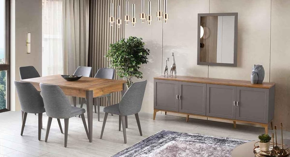 Lima Ünitesiz Yemek Odası Takımı 6 Adet Sandalyeli