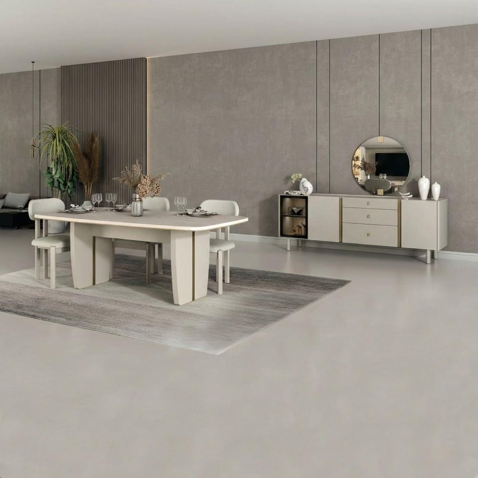 Bekleyen Urun Katalogu Bismot Mobilya Bismot Renata Ünitesiz Yemek Odası Takım 6 Sandalyeli Sehpasız (Lüx Masa)