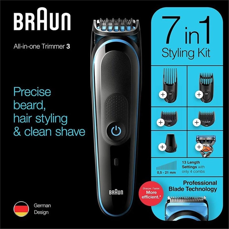 Braun MGK3245 BLK/BLU + RZR Box Ceemea Bakım Kiti