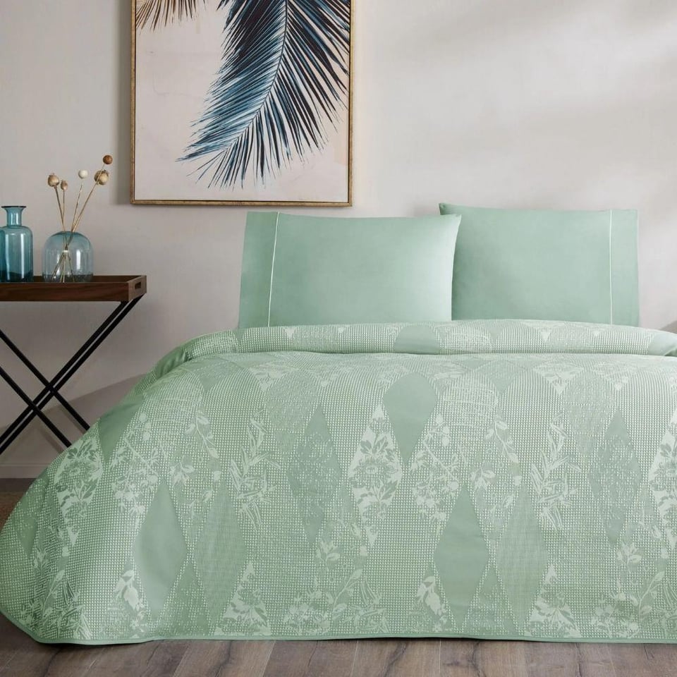 Taç Jakar Flava Çift Kişilik Pike Takımı Yeşil