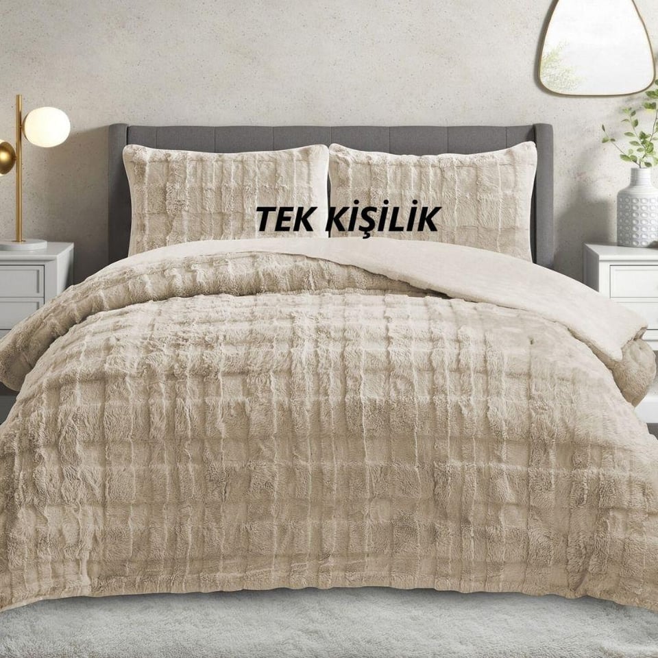 Daintyhome Siena Tek Kişilik Yatak Örtüsü Takımı Vizon