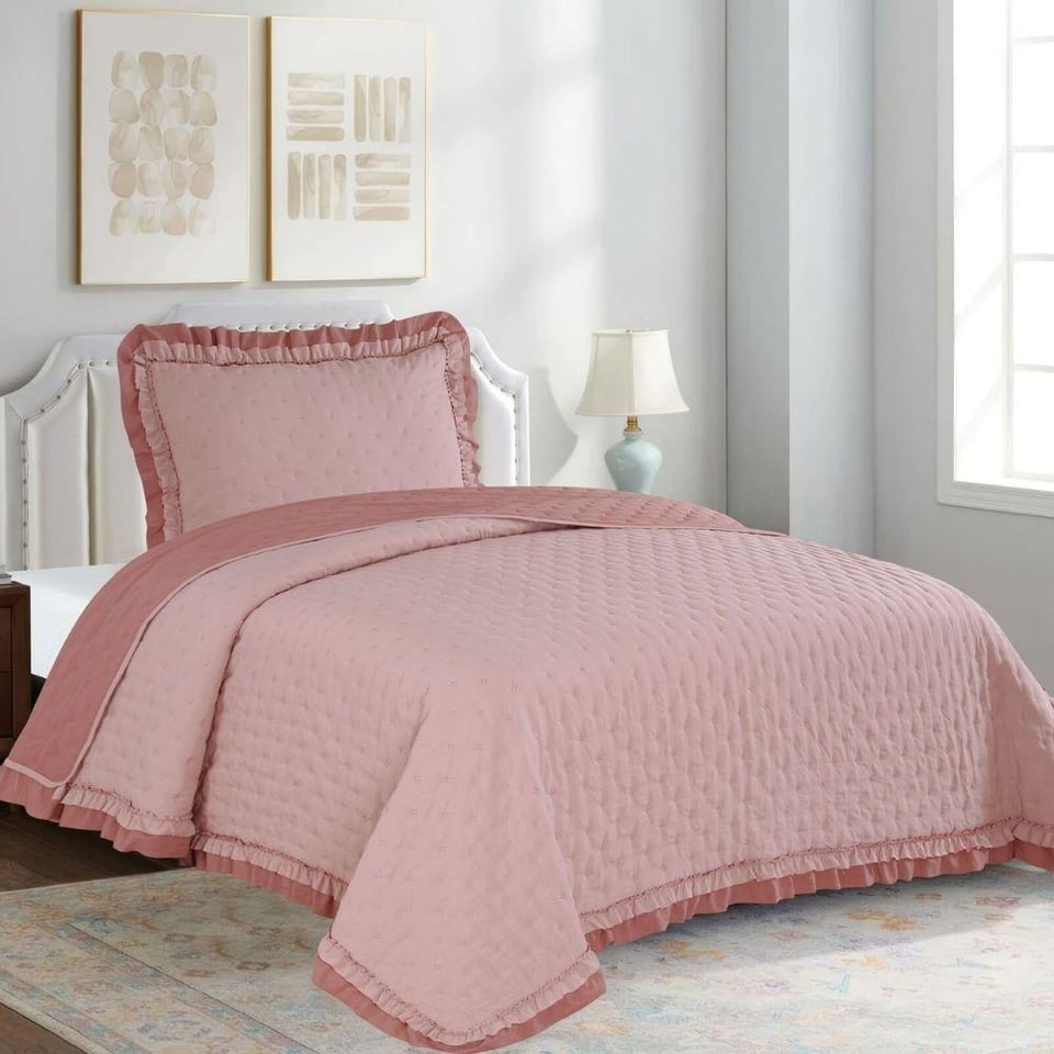 Daintyhome Lara Tek Kişilik Yatak Örtüsü Takımı Pudra