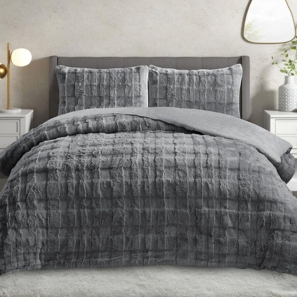 Daintyhome Siena Çift Kişilik Yatak Örtüsü Takımı Antrasit