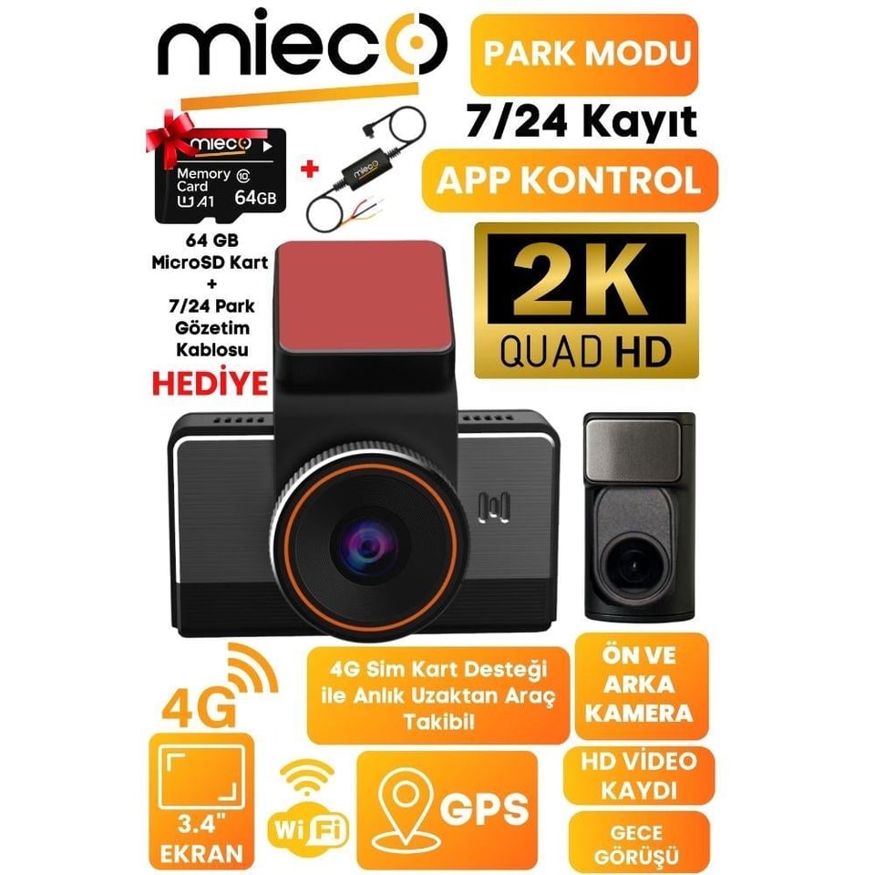 Mieco G4 2K Araç Kamerası