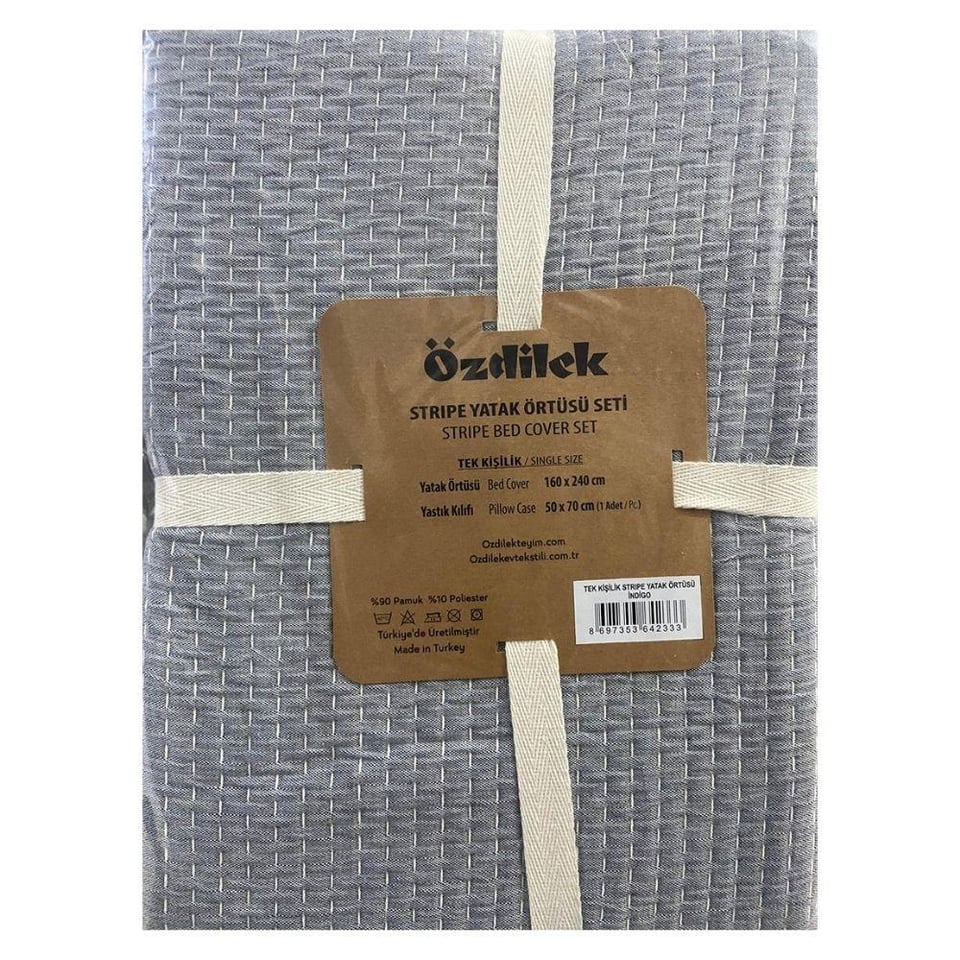 Özdilek  Yatak Örtüsü Stripe İndigo Tek Kişilik