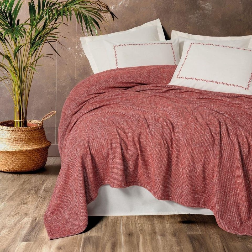 Cotton Box Pike Takımı Cb Embrova Sonıl Loom Bordo Çift Kişilik