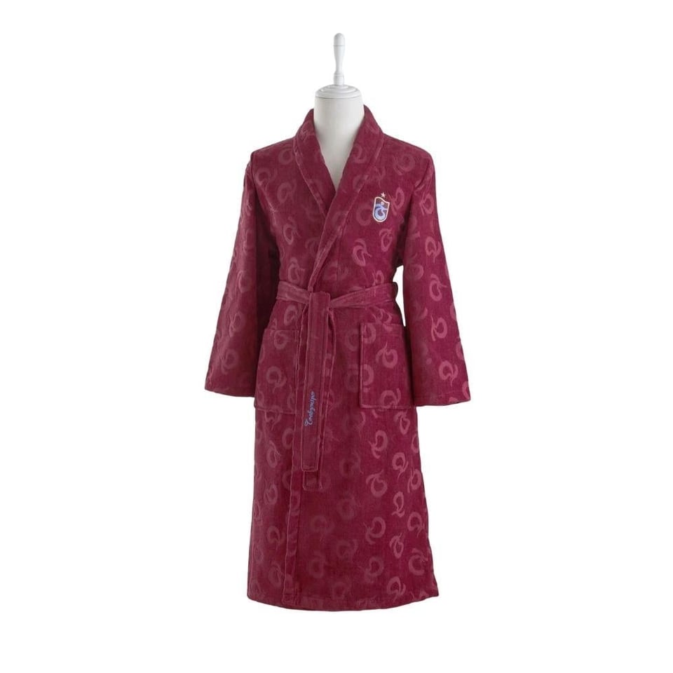 Taç Lisanslı Trabzonspor Jakar Pamuk S Yetişkin Bornoz Bordo