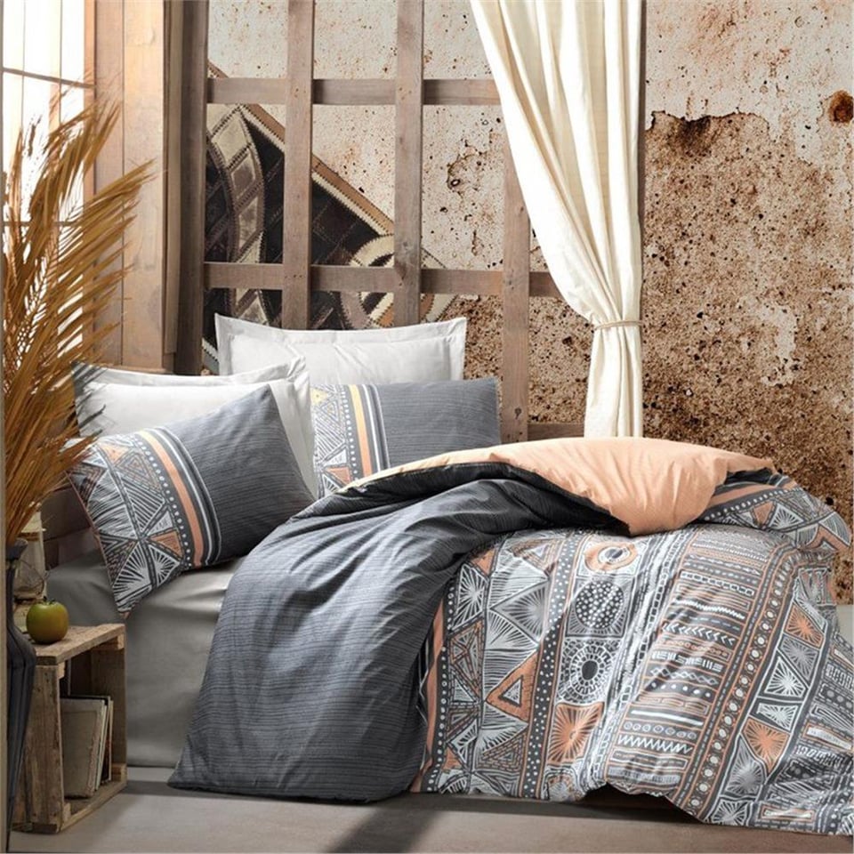 Cotton Box Ethnic Çift Kişilik Nevresim Takımı Adiel Gri