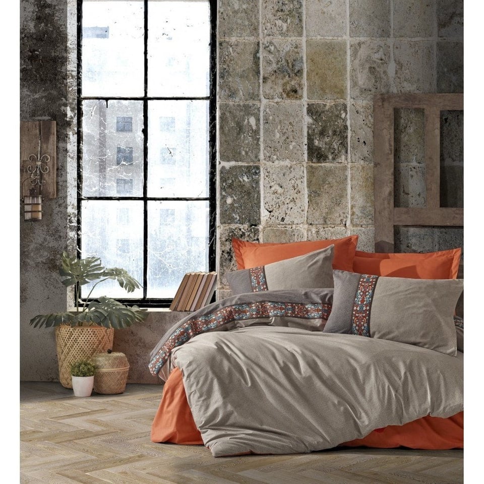 Cotton Box Folk Art Çift Kişilik Nevresim Takımı True Tarçın