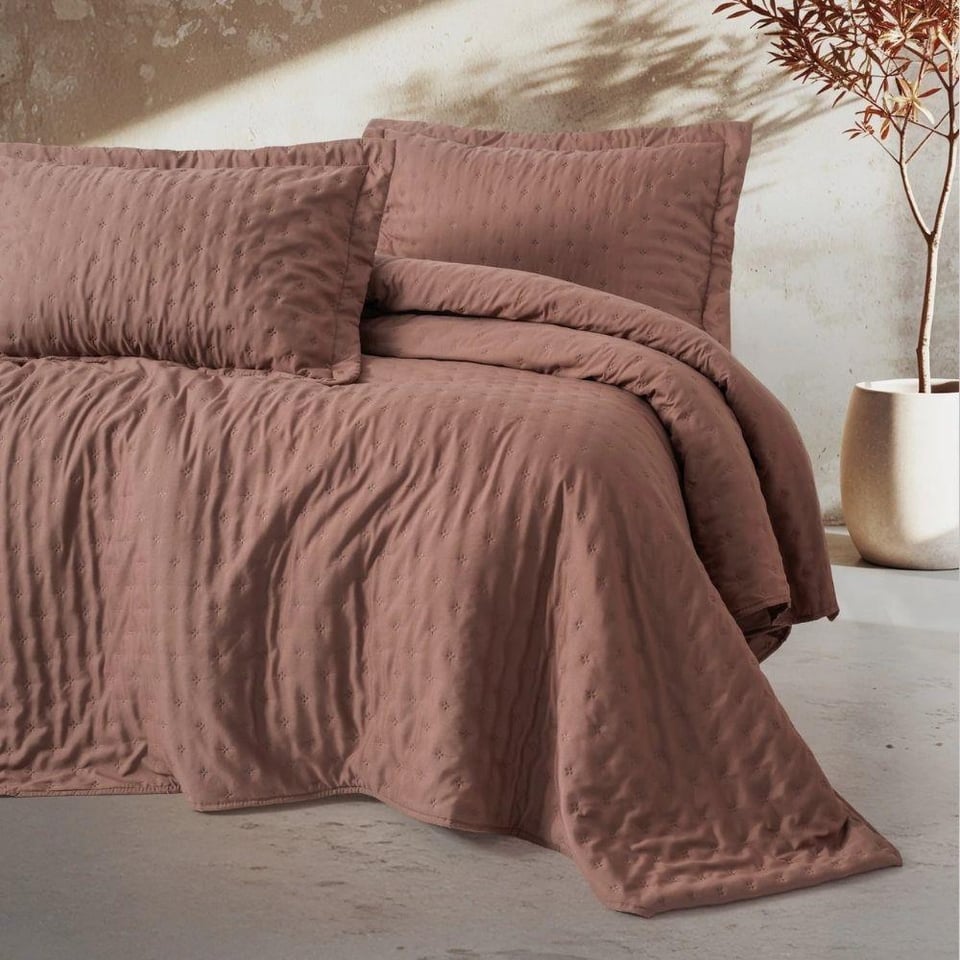 Tek Kişilik Yatak Örtüsü Cotton box Cotton Box Serra Niva Yatak örtüsü Gül kurusu Tek Kişilik