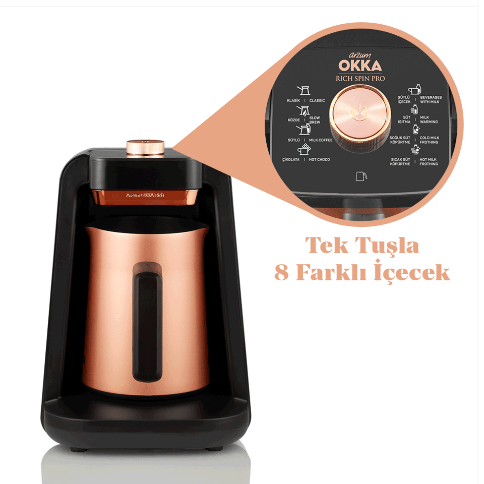 Arzum OK0020 Okka Rıch Spın Pro Türk Kahvesi Makinesi - Bakır