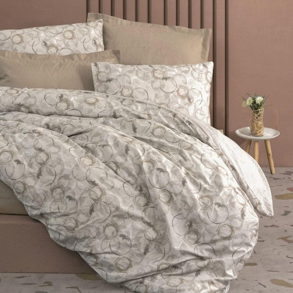 Cotton Box Minimal Tek Kişilik Lastikli Çarşaflı Nevresim Takımı Moil Bej