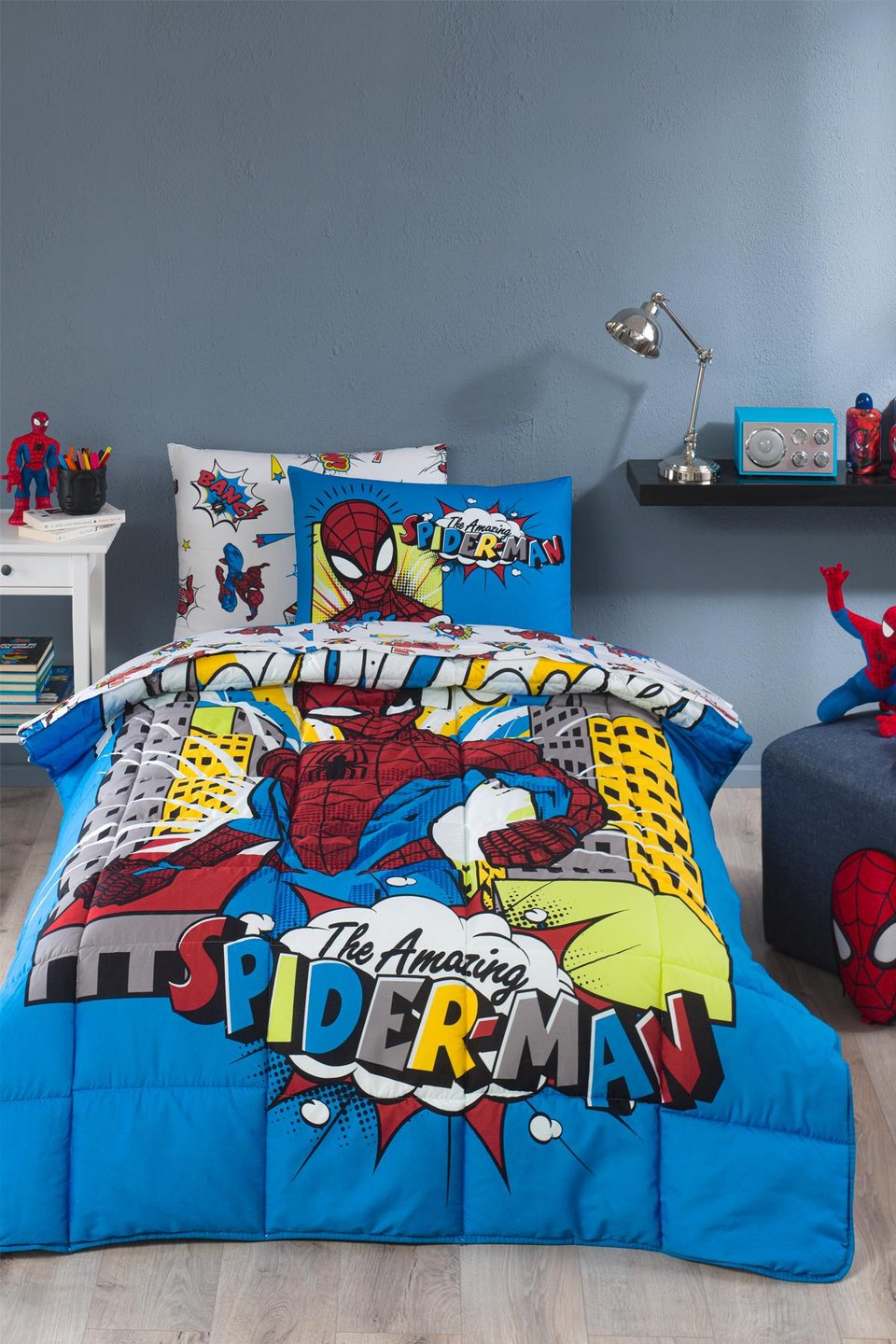 ÖZDİLEK DİSNEY SPIDERMAN NEWYORK RF TK MAVI UYKU SETI 8697353525643