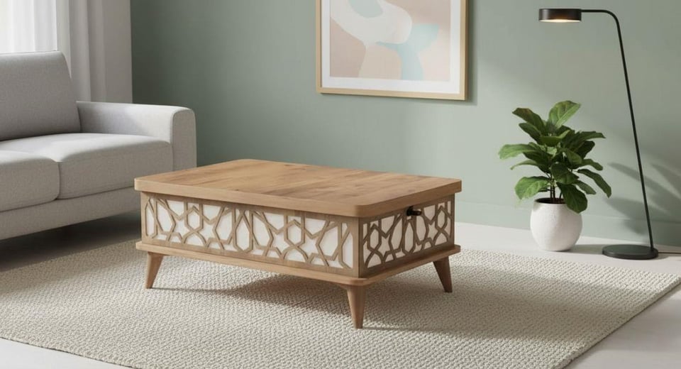 AS-9492 Ada Sihirli Sehpa Ceviz/Beyaz