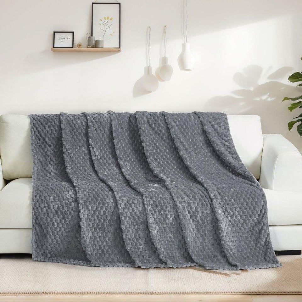 Daintyhome Petek Çok Amaçlı Örtü  Antrasit