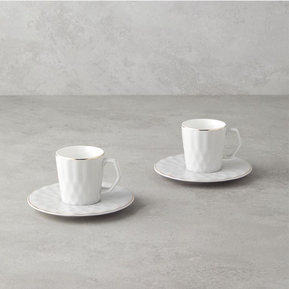 Englısh Home Hestia Kahve Fincan Takımı 80 ml Gri 2 Kişilik