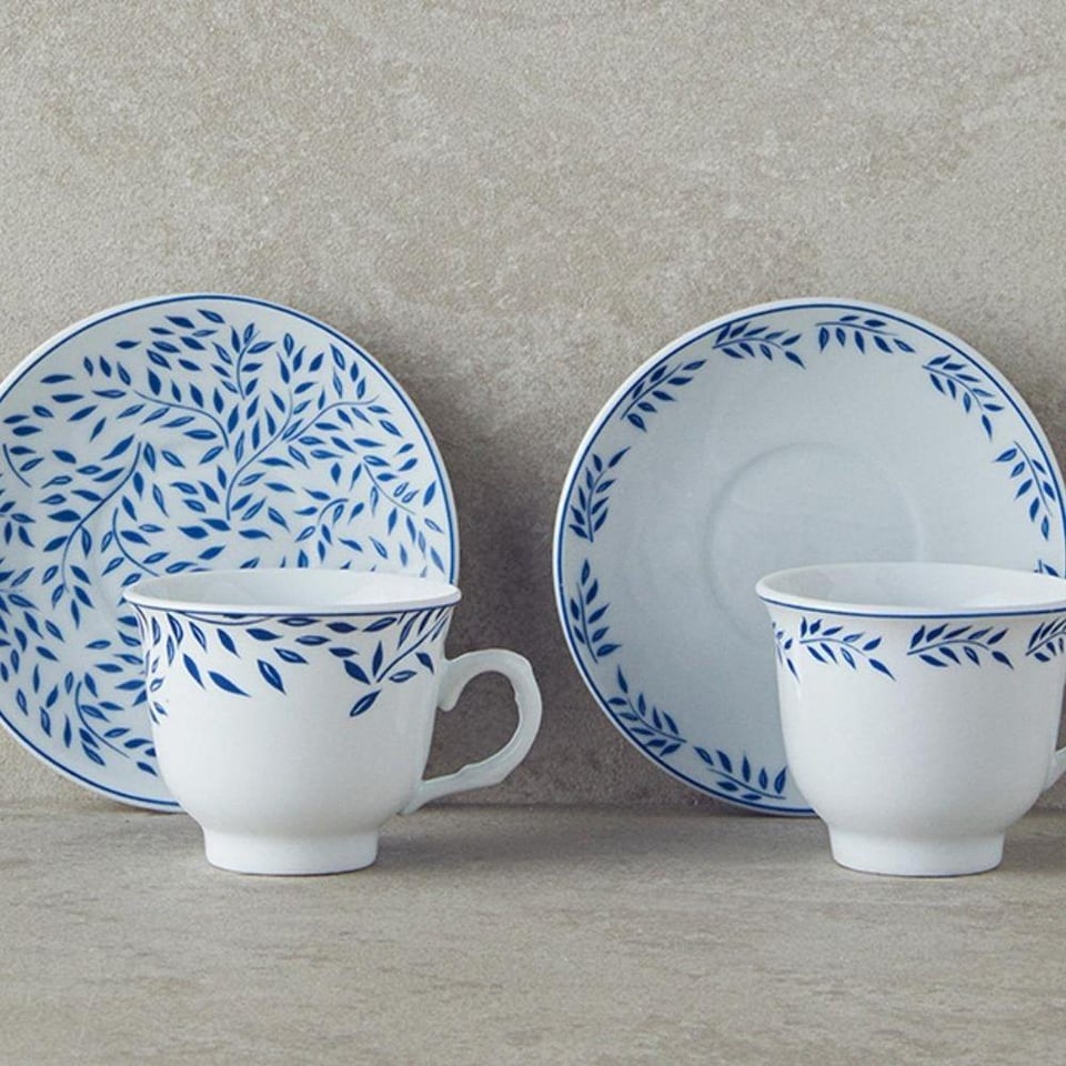 Fincan / Kupa Englısh Home English Home Blatt Kahve Fincan Takımı 80 ml Lacivert