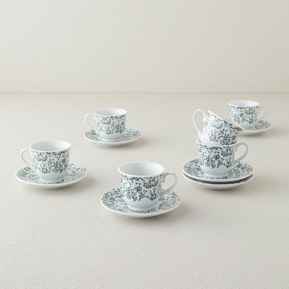Fincan / Kupa English Home English Home Orient Yeşil Kahve Fincanı Takımı 80 ml 6 Kişilik Porselen
