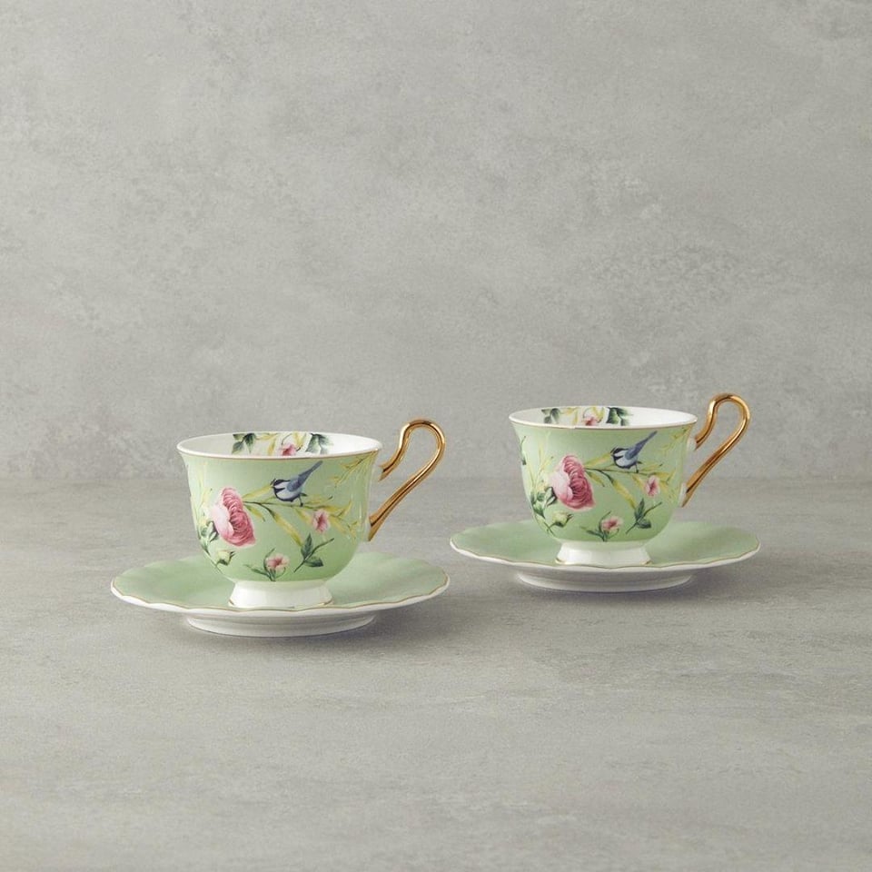 Fincan / Kupa Englısh Home English Home Vanilla Çay Fincanı Takımı 220 ml Açık Yeşil