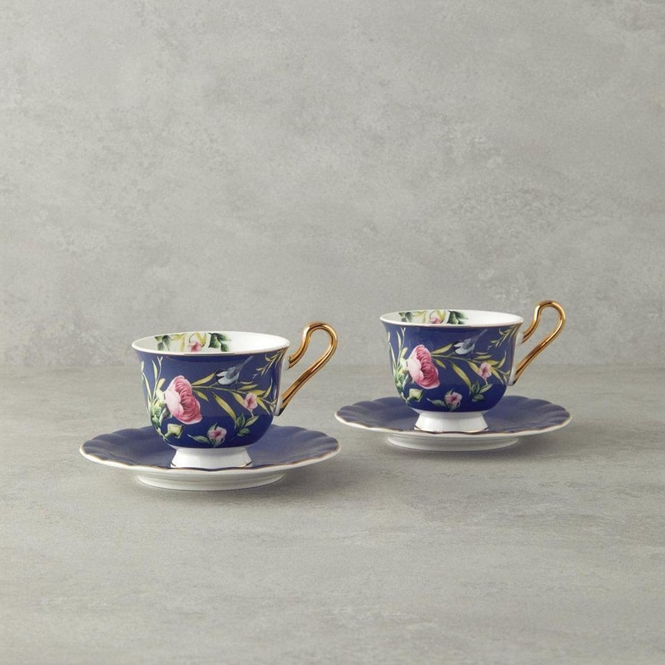 Fincan / Kupa Englısh Home English Home Vanilla Çay Fincanı Takımı 220 ml Lacivert