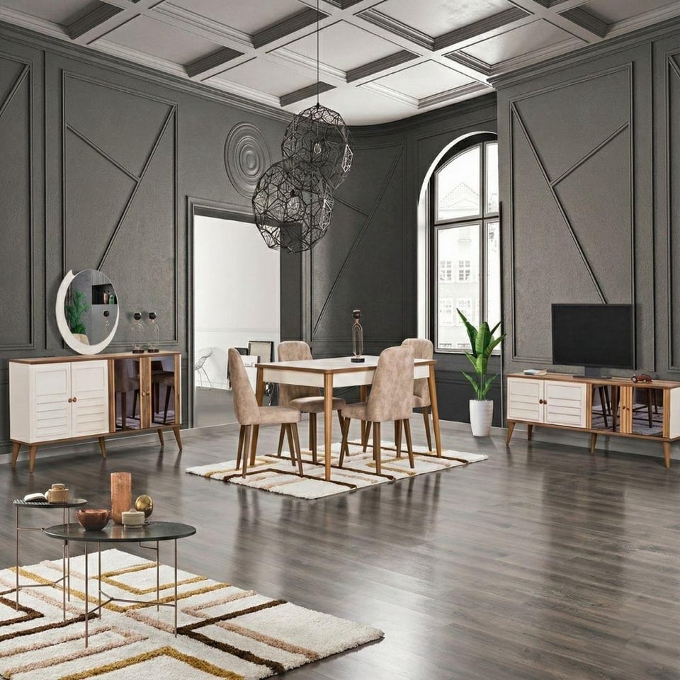 Yemek Odası Takımı Dardason Esin Ünitesiz Yemek Odası Takımı 6 Sandalyeli(6010 Gözde Sand.T.Meşe)