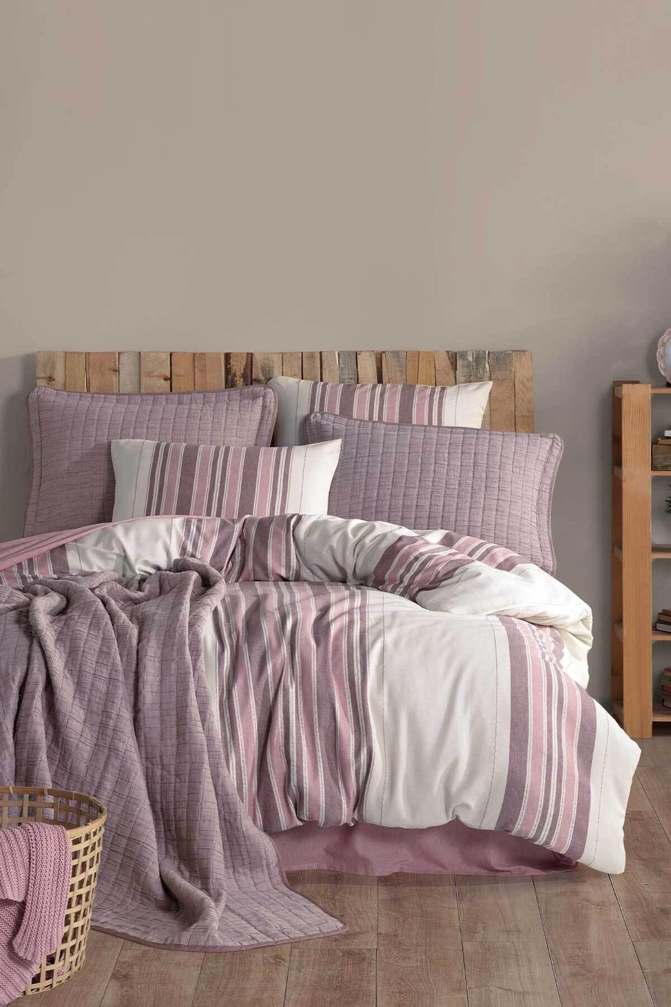 ELART YATAK SETİ NEVRESİMLİ NATUREL STYLE TEK K. GÜL K.