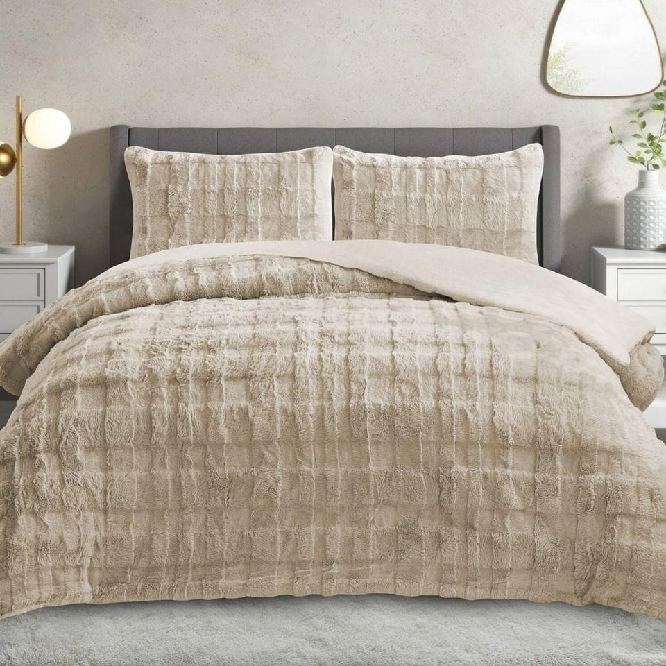 Daintyhome Siena Çift Kişilik Yatak Örtüsü Takımı Vizon