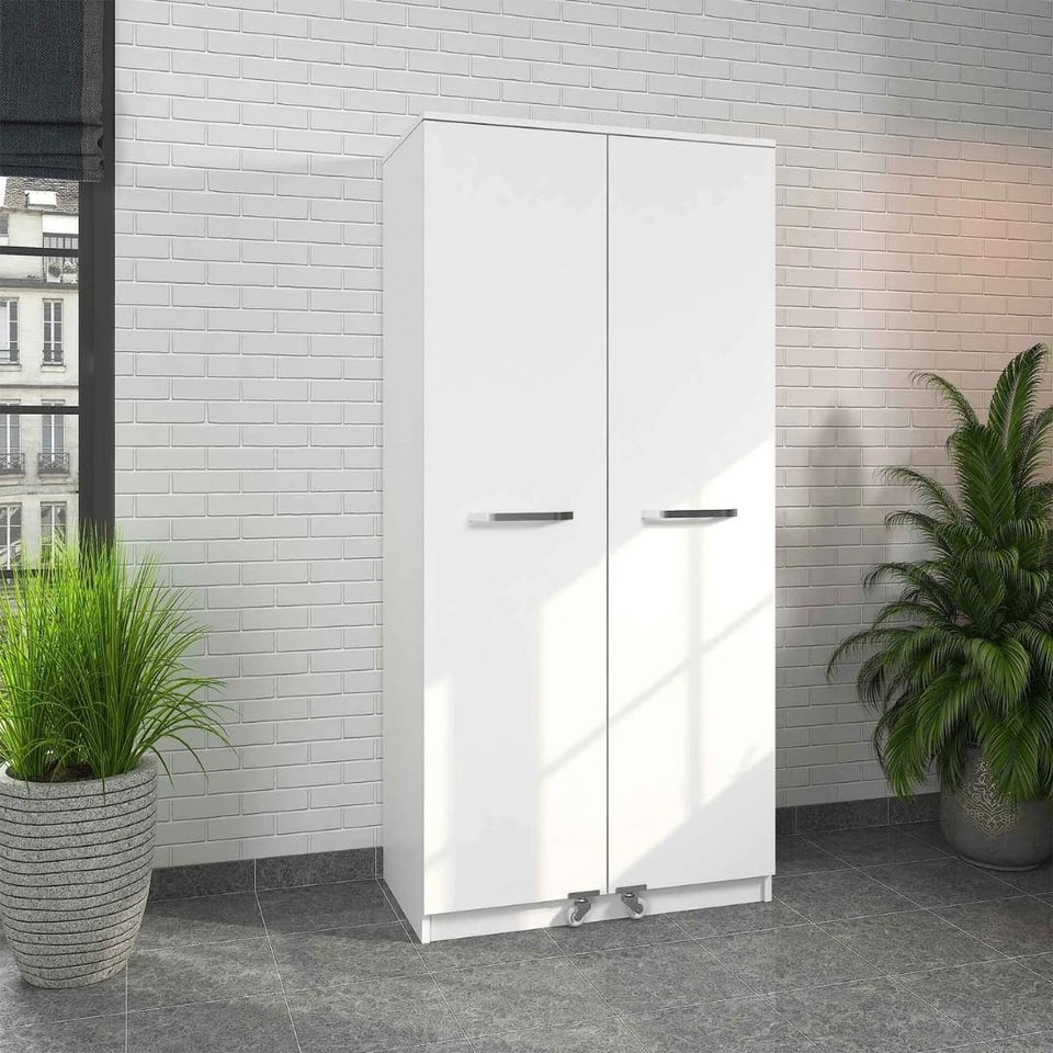 Çok Amaçlı Dolap Sembol KD07-B Kiler 2 Kapılı 3 Çekmeceli Dolap Gövde Beyaz / Kapaklar Beyaz(1830*862*469)