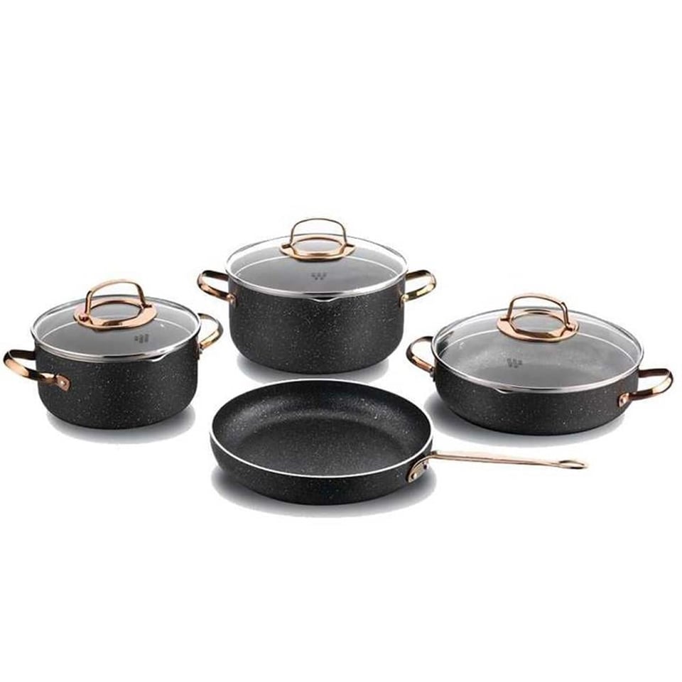 Korkmaz A1372 Galaksi 7 Parça Granit Tencere Seti