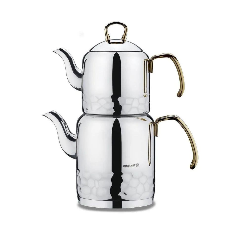 Çaydanlık / Cezve Korkmaz Züccaciye Korkmaz A227-02 Erna Çaydanlık Takımı Gold