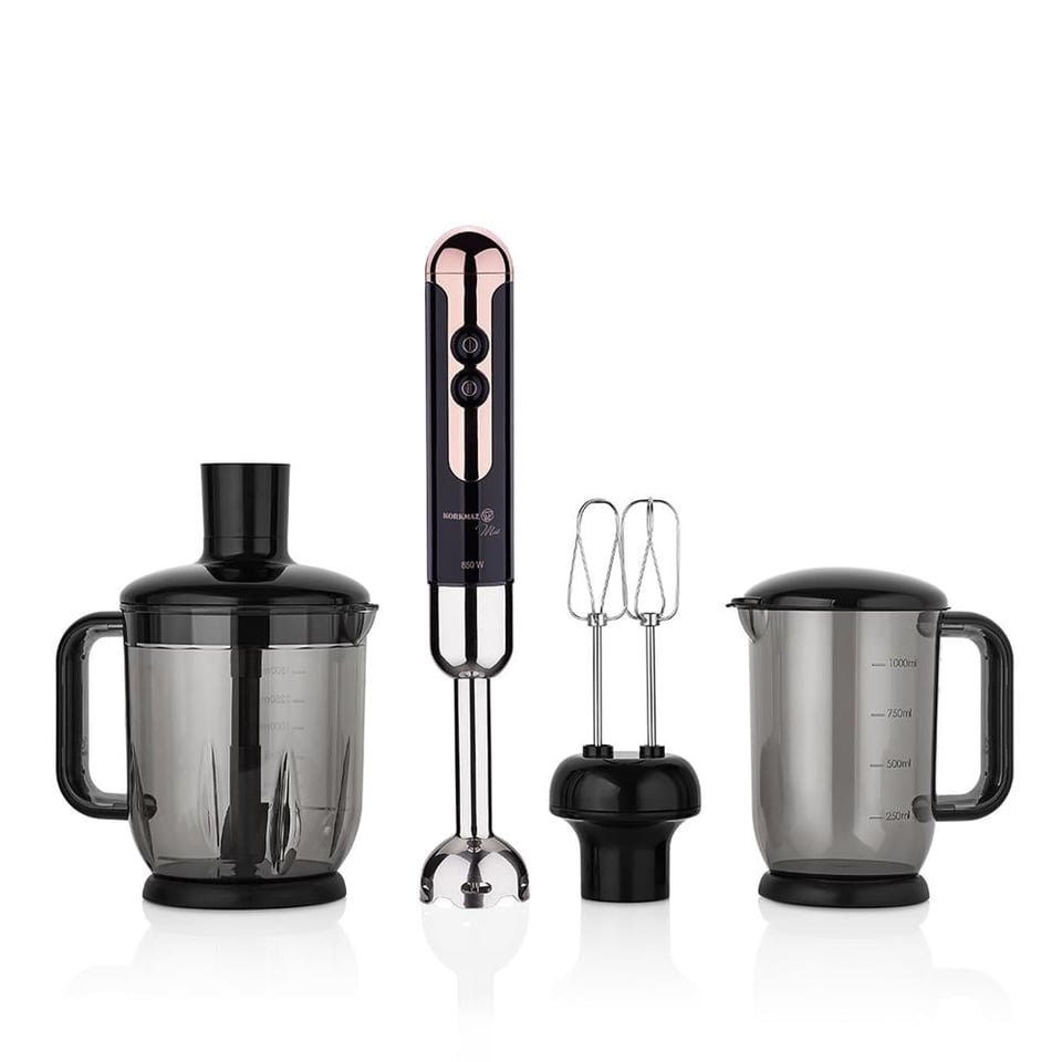 Korkmaz A447-15 Mia Mega Deluxe Blender Set Siyah/Rosegold