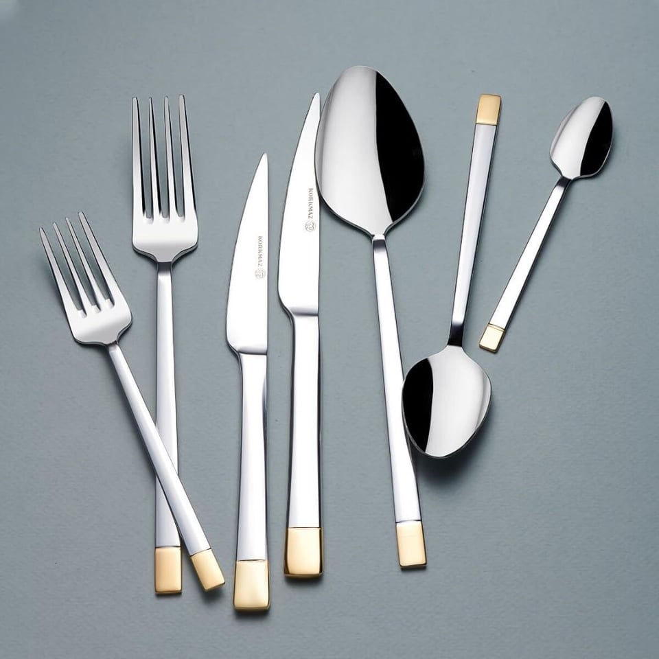 Çatal/Kaşık/Bıçak Takımı Korkmaz Züccaciye Korkmaz Polina Gold 84 Parça Çatal Kaşık Bıçak Seti