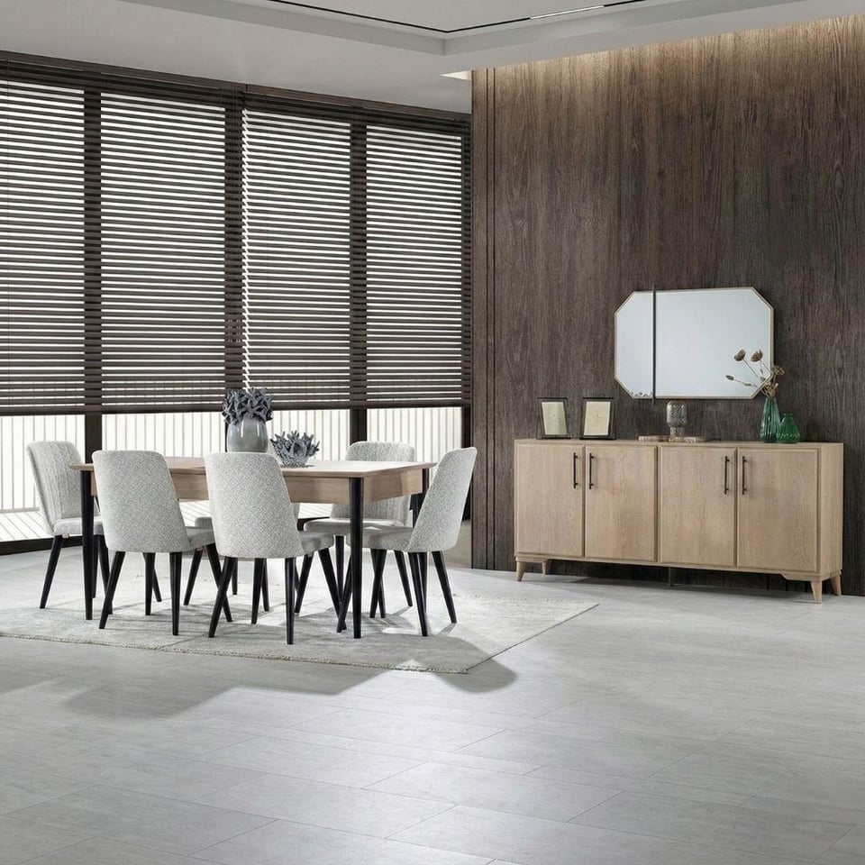 Yemek Odası Takımı Vize Mobilya Lizbon Ünitesiz Yemek Odası Takımı 6 Sandalyeli