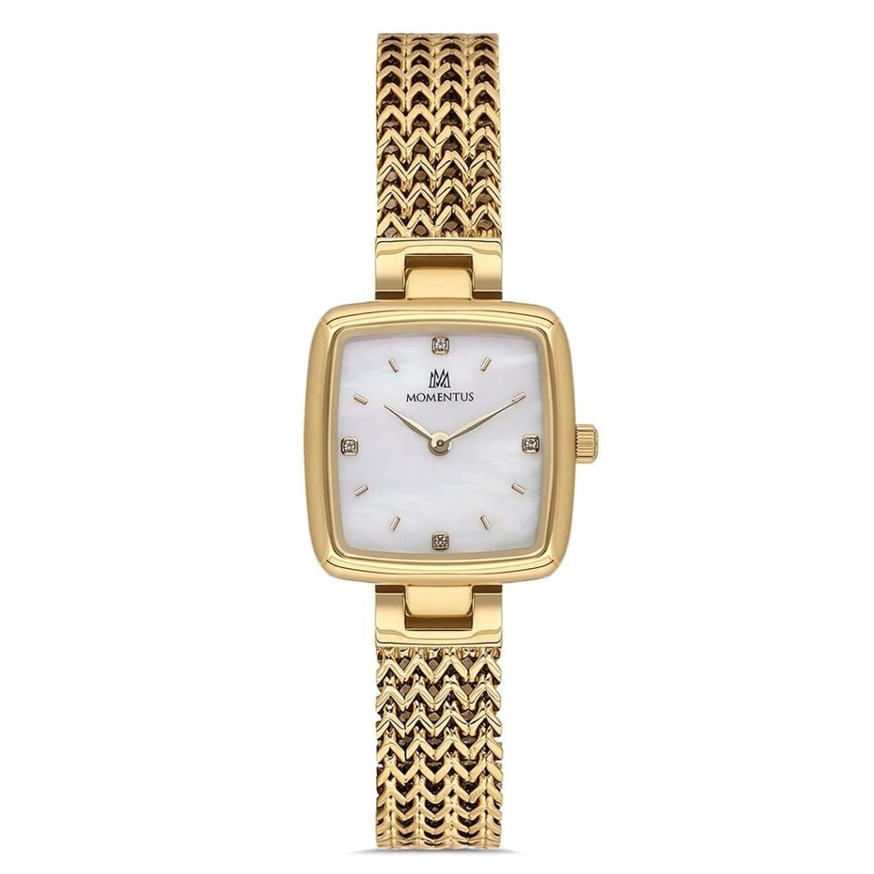 Kadın Saat Momentus Byn Momentus MM.SS397G-09SG Swarovski Taşlı Gold Hasır Kordon Kadın Kol Saati
