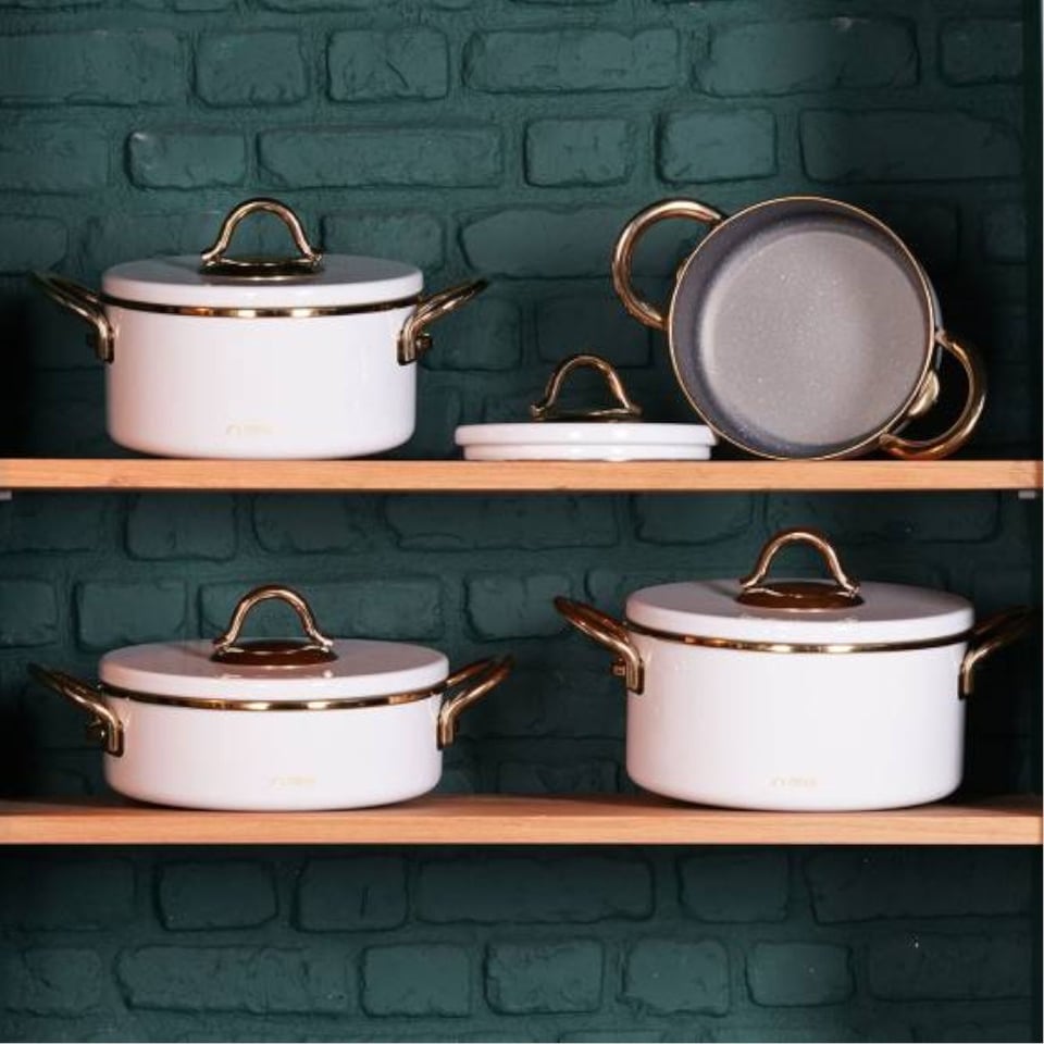 Neva N3145 Lilyum Gold Graye Tencere Seti