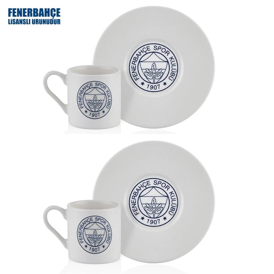 Neva N3421 Fenerbahçe Lacivert Logo 2'li Kahve Fincan Takımı
