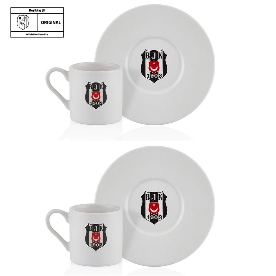 Neva N3422 Beşiktaş Klasik Logo 2'li Kahve Fincan Takımı
