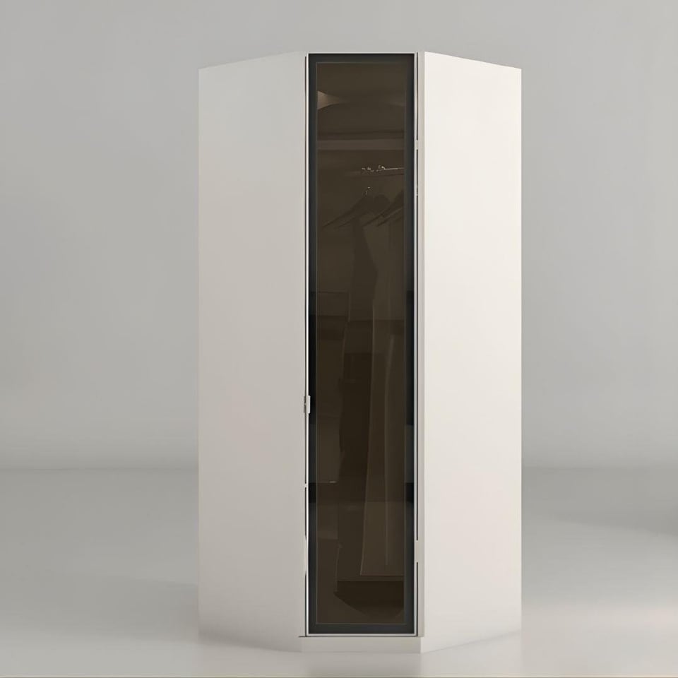 Gardıroplar Bismot Mobilya Renata Frenli Kapaklı 1 Kapaklı Köşe Dolap 95x209 cm