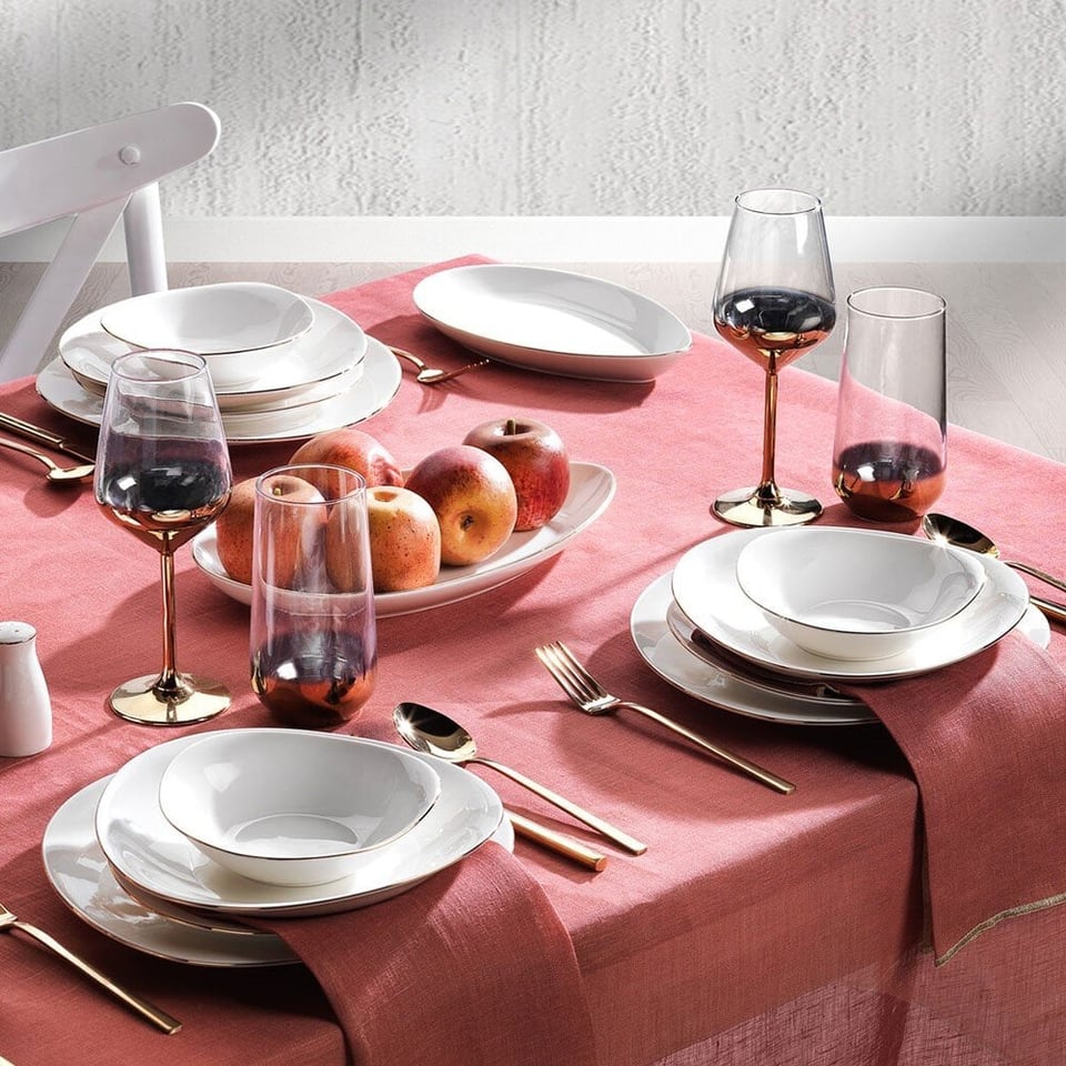 Schafer 1S1226-01001-ALT01 Dina Yemek Takımı-56 Parça-Altın