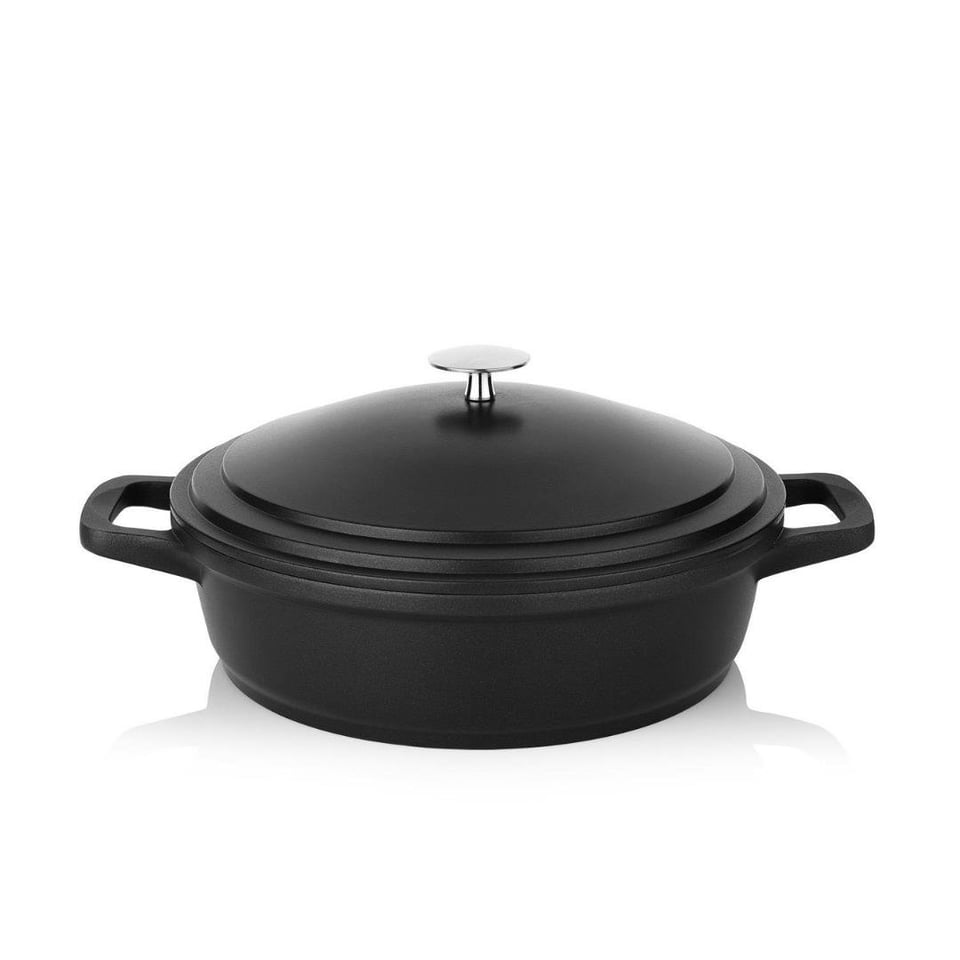 Bekleyen Urun Katalogu Schafer züccaciye Schafer 1S5735-20001-SIY05 Pro Cast Döküm Basık Tencere 26Cm-Siyah