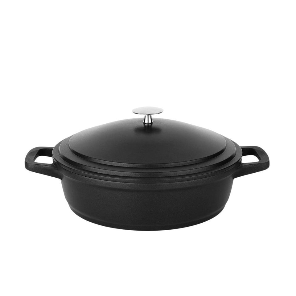 Bekleyen Urun Katalogu Schafer züccaciye Schafer 1S5735-20001-SIY06 Pro Cast Döküm Basık Tencere 28 Cm-Siyah