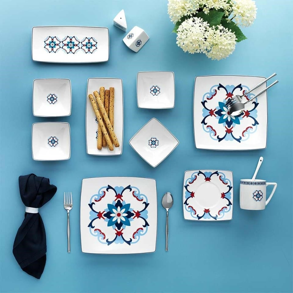 Schafer Day Kahvaltı Takımı-32 Parça-Mavi