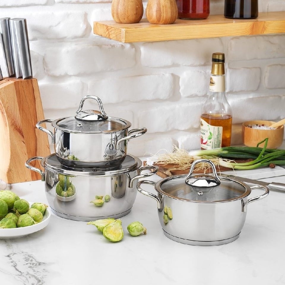 Schafer Eva Çelik Tencere Seti-6 Prç.- Inox