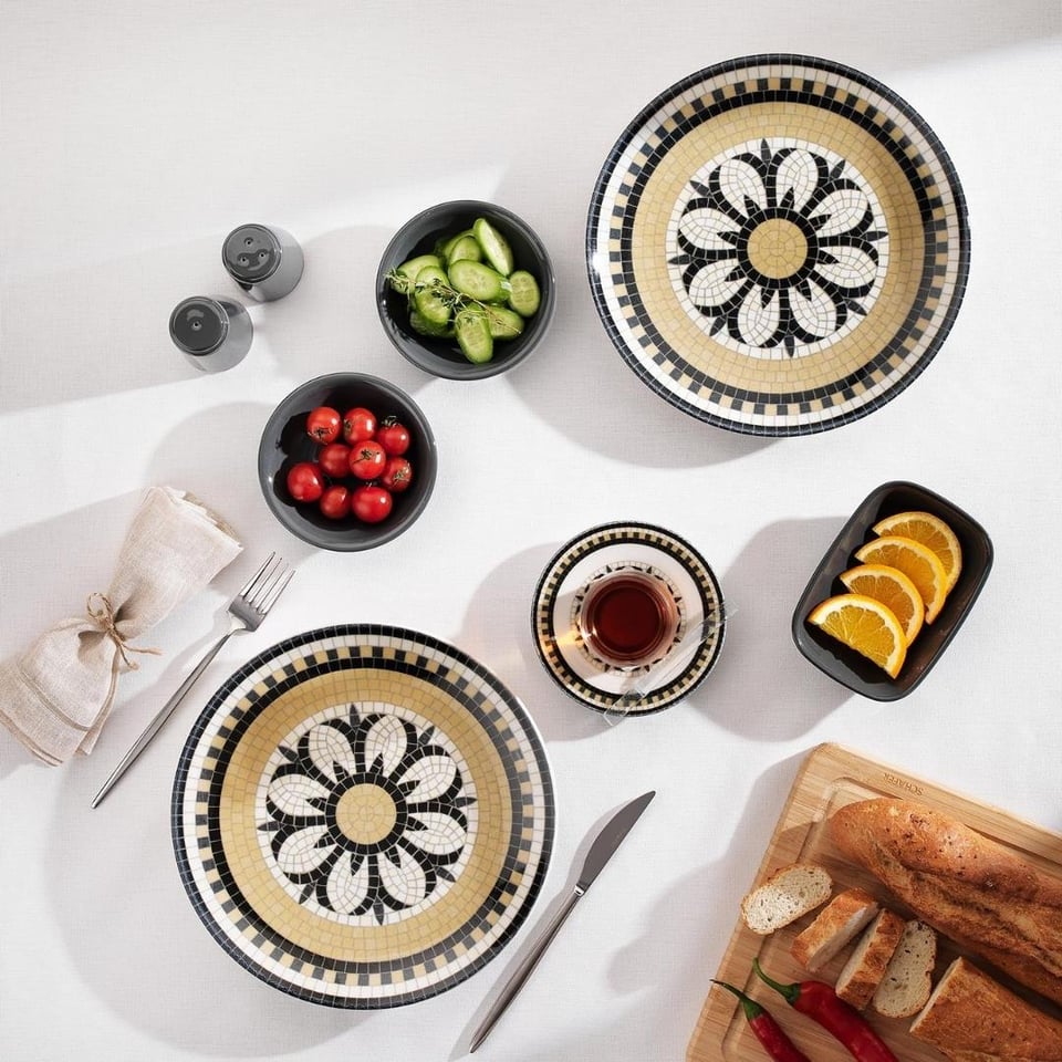 Kahvaltı Takımları Schafer züccaciye Schafer Meghan Kahvaltı Takımı 32 Parça-Gri