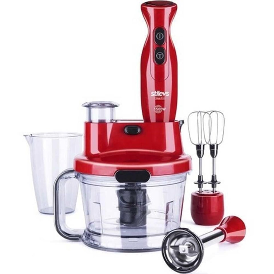 Stilevs SGH22041 Mago Pro El Blender Seti - Kırmızı&Siyah